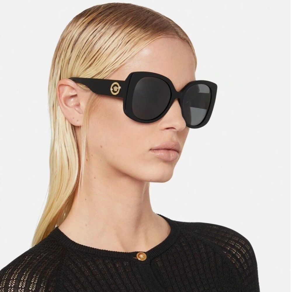 New Versace Black Women's Sunglasses w/ Box